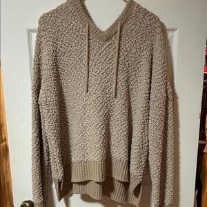 Cozy Textured Tan Hoodie